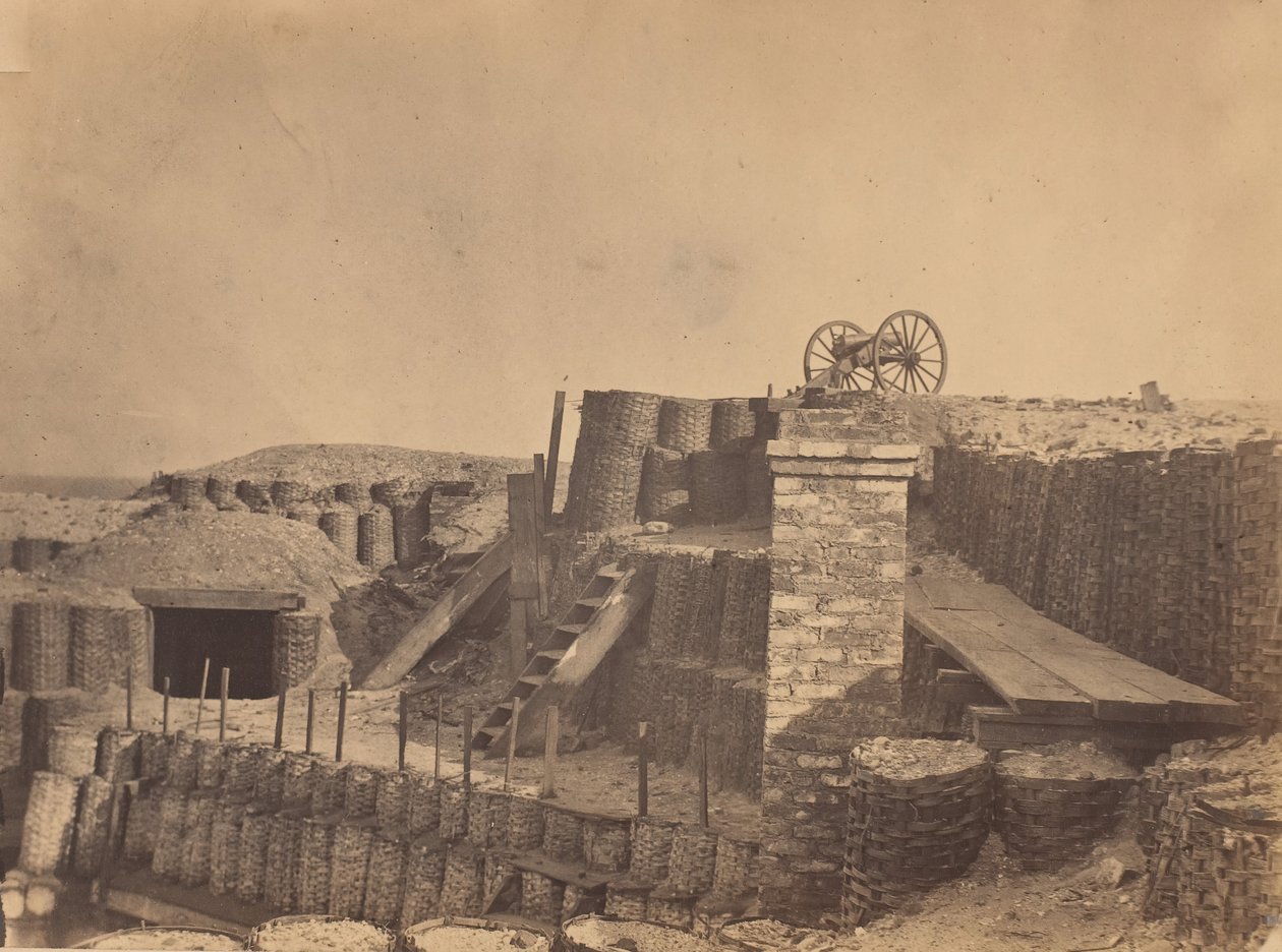 Erődítmények Charleston közelében, Dél-Karolinában, kb. 1861. alkotó: George Stacy.