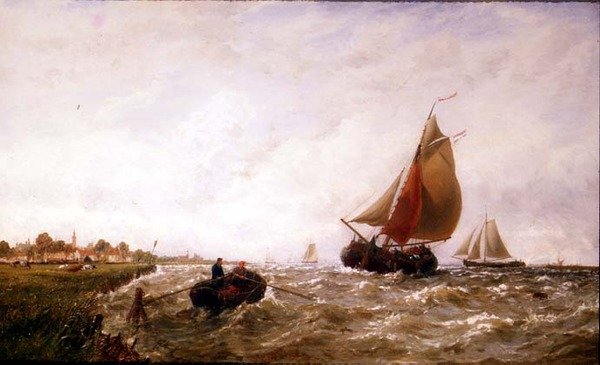 Hajózás a holland partvidéken alkotó: George Stanfield Walters