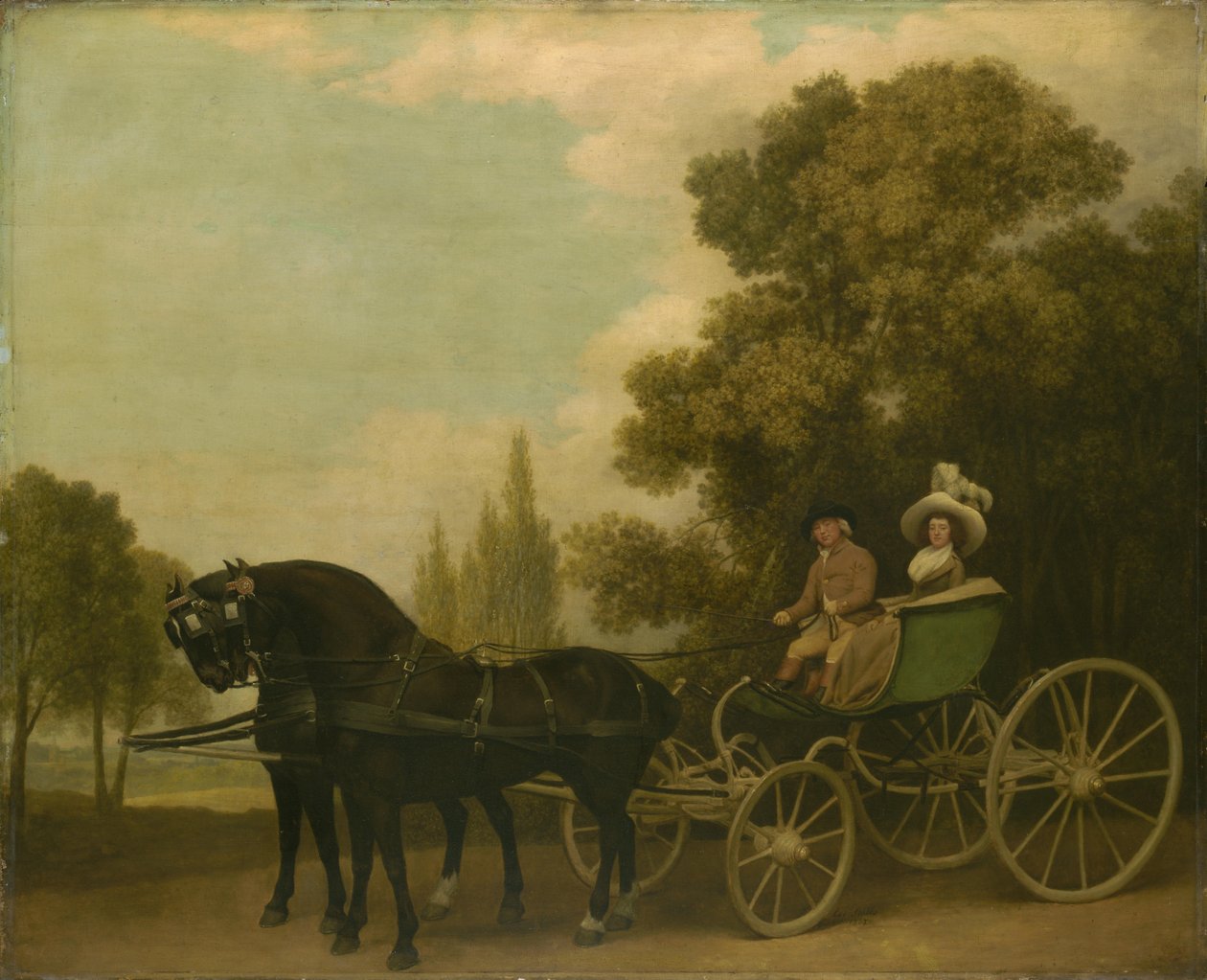 Egy úriember, aki egy hölgyet vezet egy Phaetonban, 1787 alkotó: George Stubbs