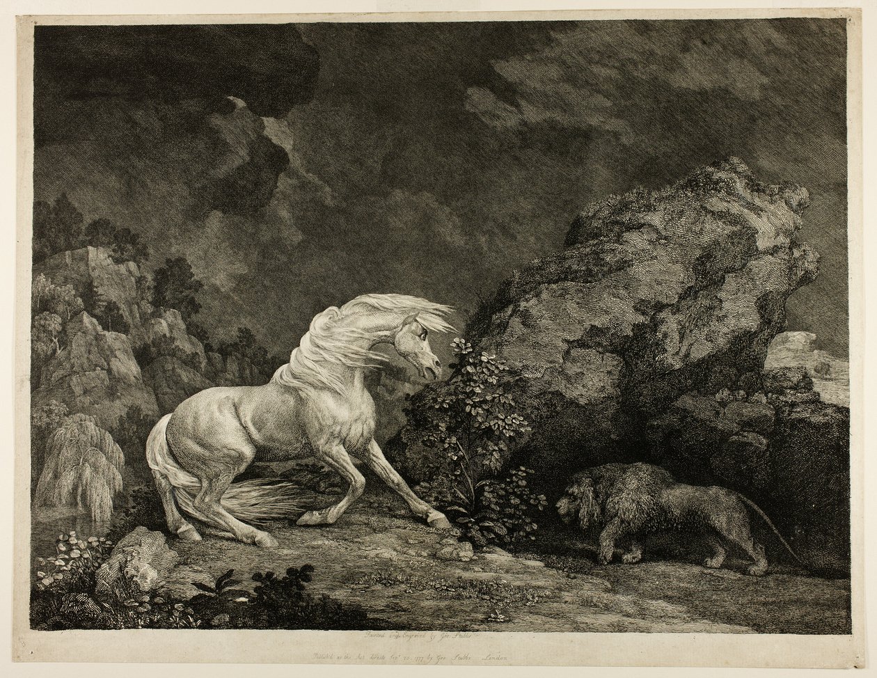 Egy oroszlántól megrémült ló alkotó: George Stubbs