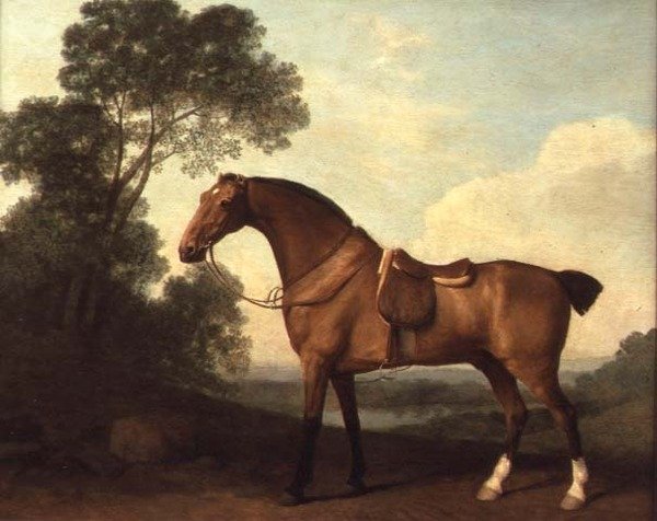 Nyerges öbölvadász a tájon túl egy tóval alkotó: George Stubbs