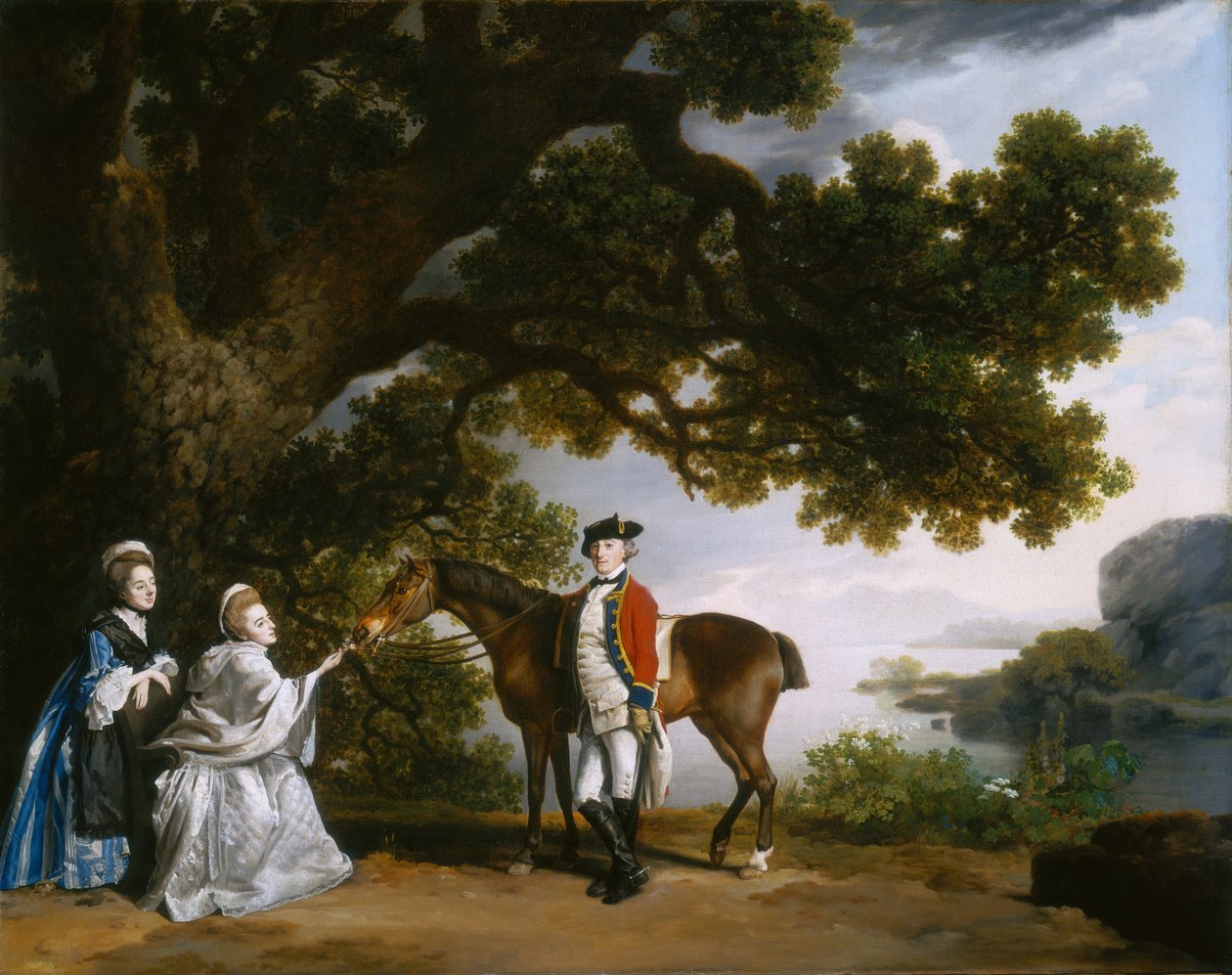 Samuel Sharpe Pocklington kapitány feleségével, Pleasance-szel és esetleg húgával, Francesszal, 1769. alkotó: George Stubbs