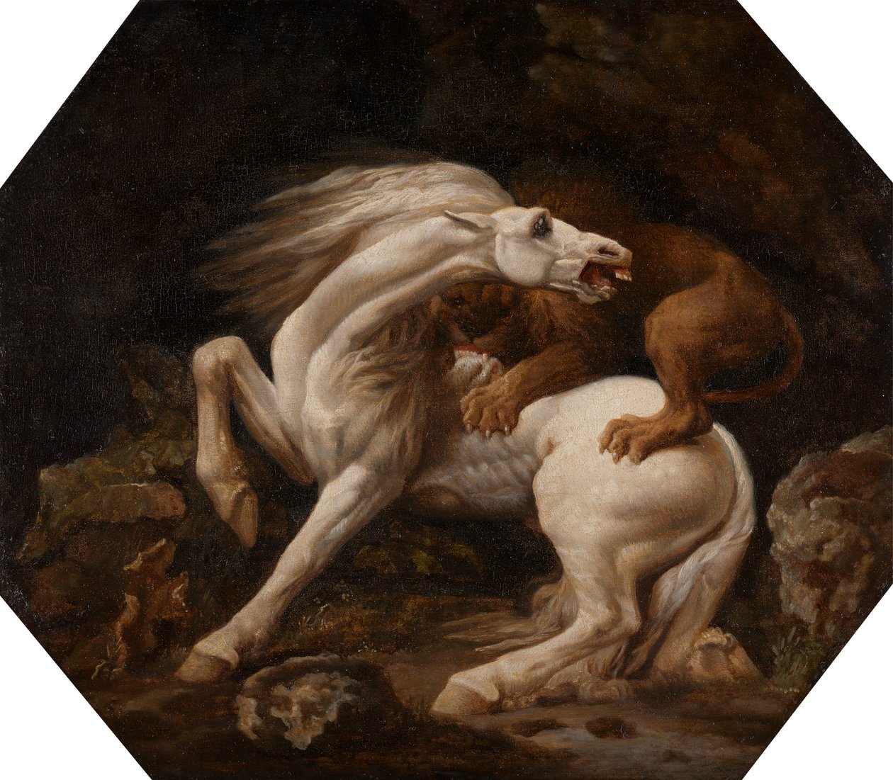 Oroszlán által megtámadt ló (C epizód) alkotó: George Stubbs
