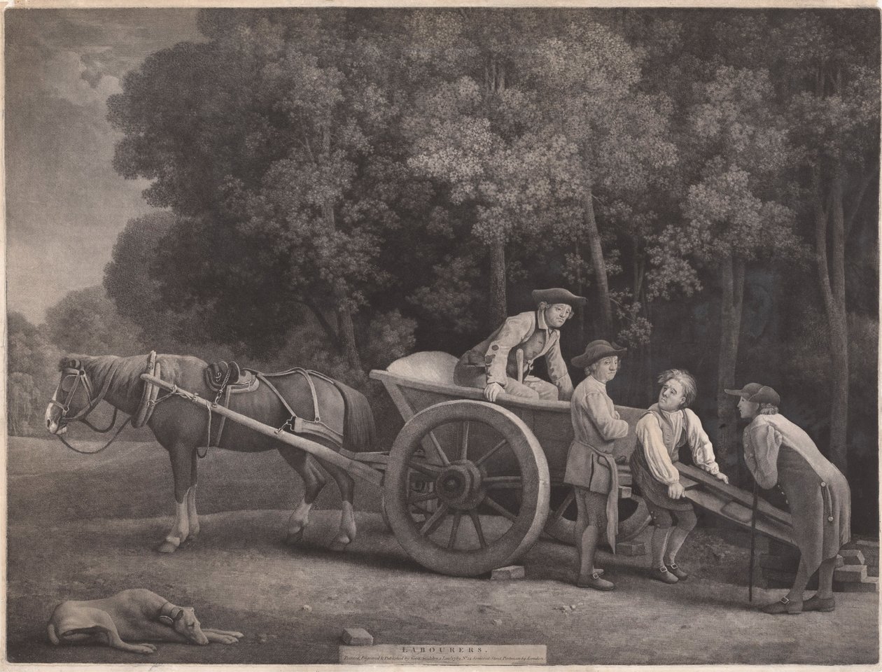 Munkások, metszett a művész, kocsma. 1789 (rézkarc) alkotó: George Stubbs