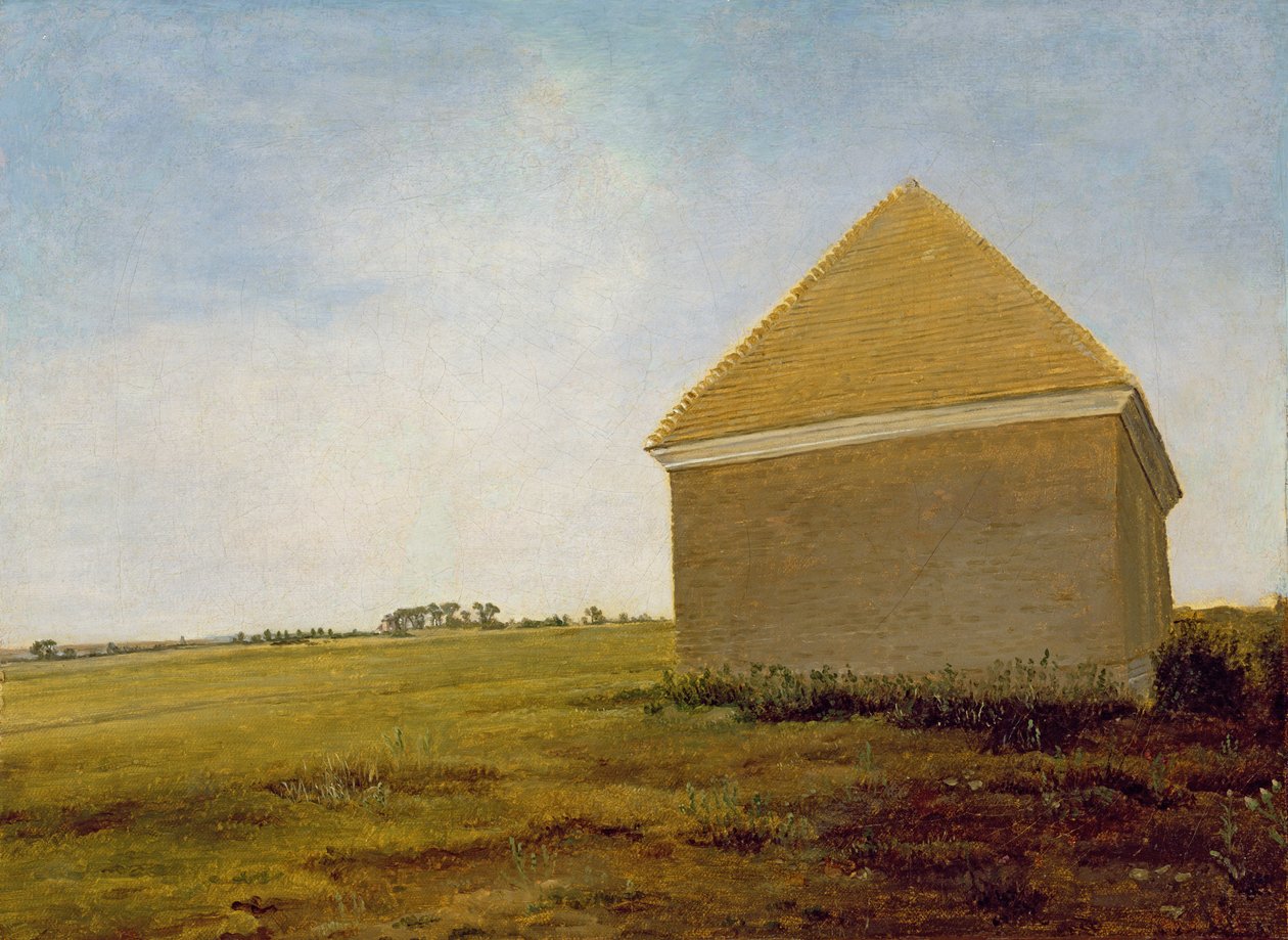 Newmarket Heath, egy dörzsölt házzal, 1765 körül (helyreállítás után) (lásd 111978) alkotó: George Stubbs