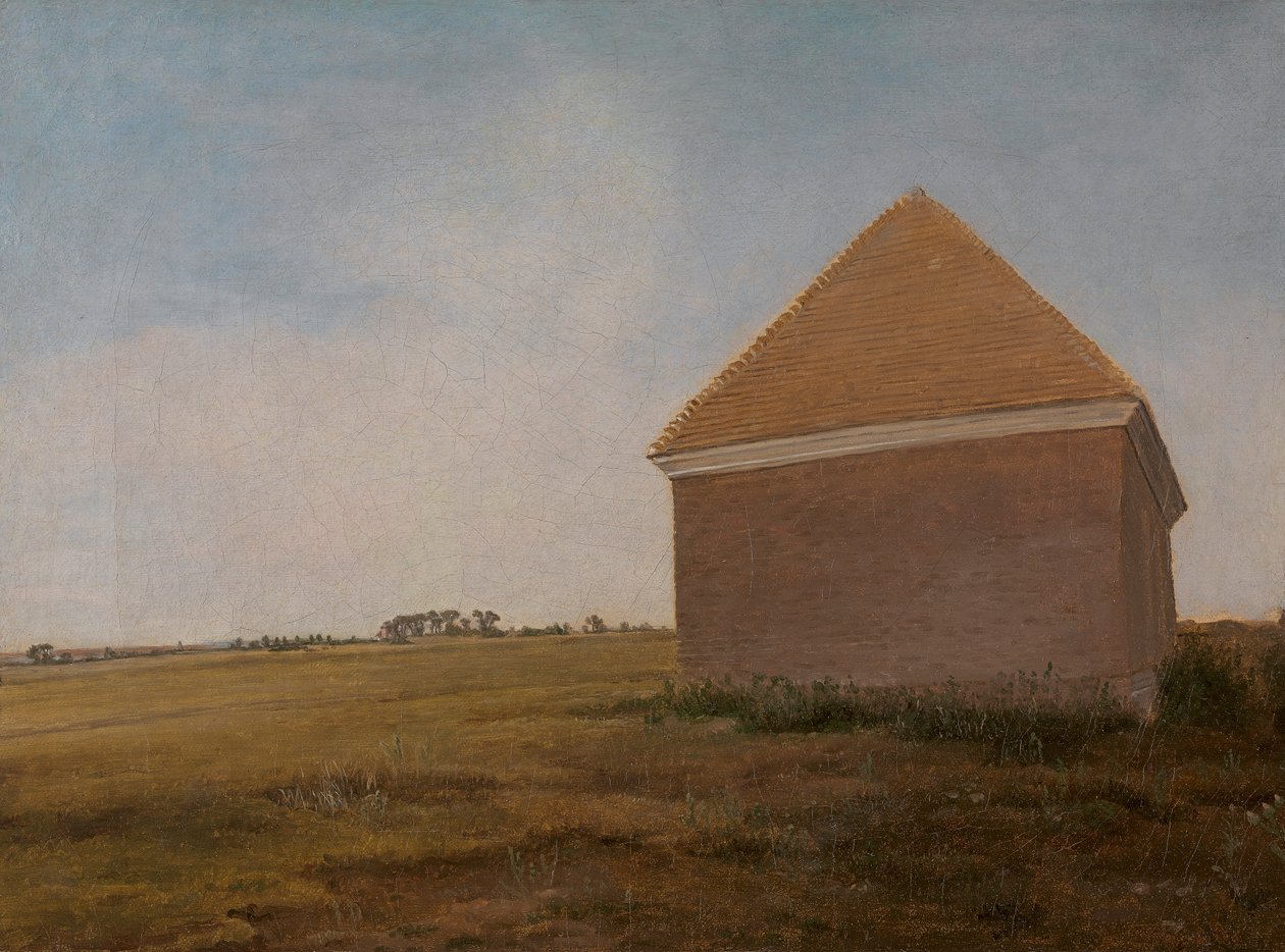 Newmarket Heath, a király istállóival a Beacon Course céljában alkotó: George Stubbs