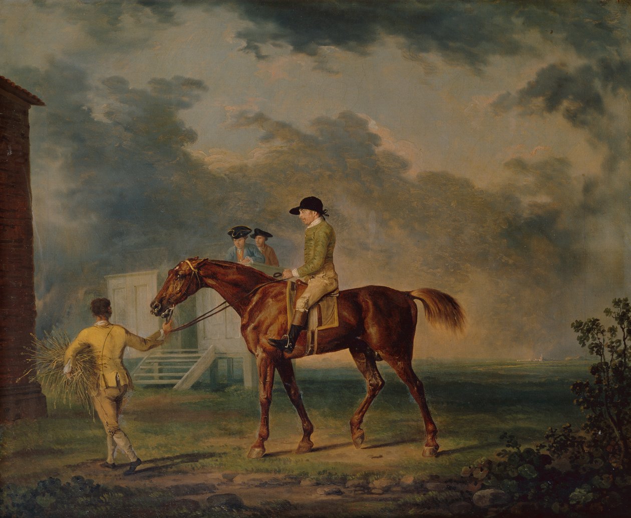 Sir Salomon, A Bay Racehorse J. Singletonnal, Newmarket (olaj, vászon) alkotó: George Stubbs