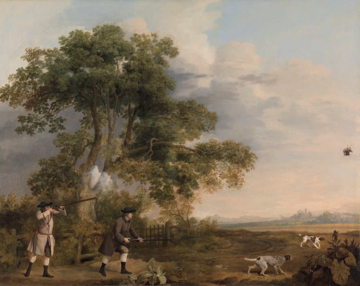 Két úriember lövöldözik alkotó: George Stubbs