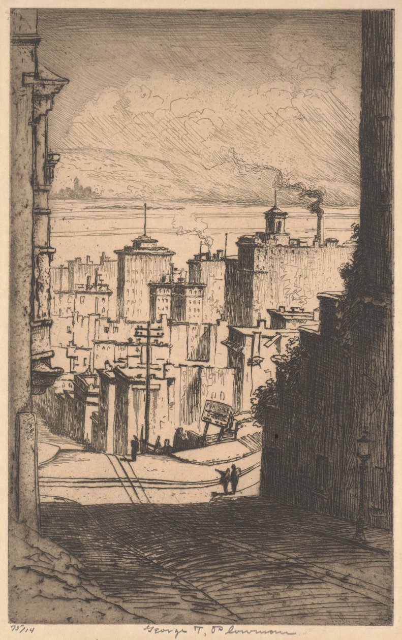 San Franciscóban, 1911 körül (mezzotint) alkotó: George Taylor Plowman