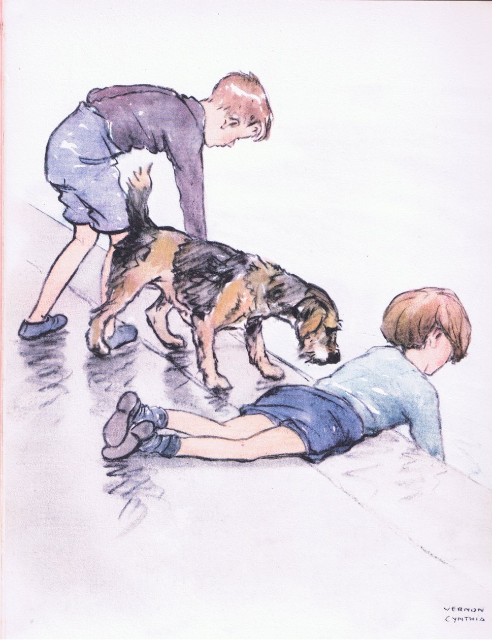 Horgászat, a rakpartról, a Collins által kiadott Mudlarks-ból alkotó: George Vernon Stokes