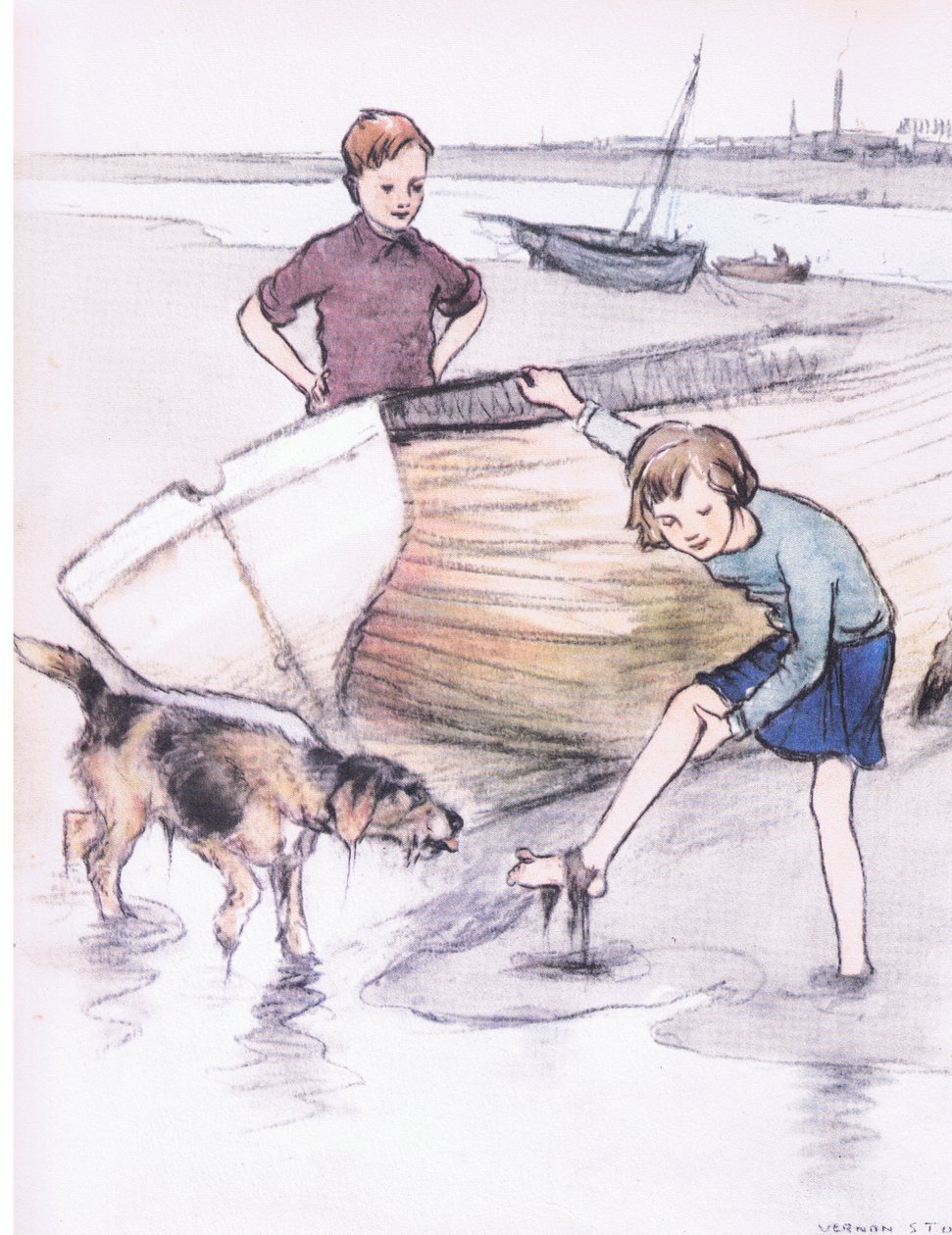 Vicky és Bill Rosie-val, a Collins által kiadott Mudlarks-ból alkotó: George Vernon Stokes