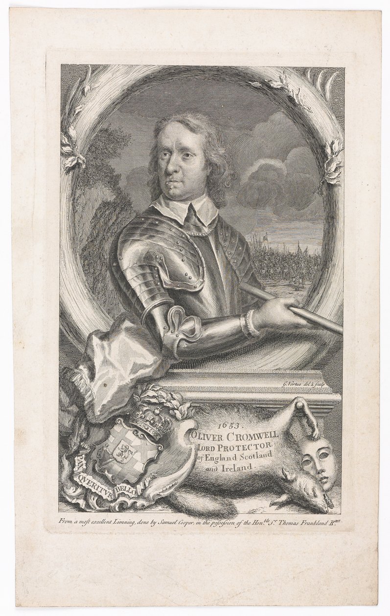 ?1653 Oliver Cromwell Lord, Anglia Skócia és Írország protektora? alkotó: George Vertue