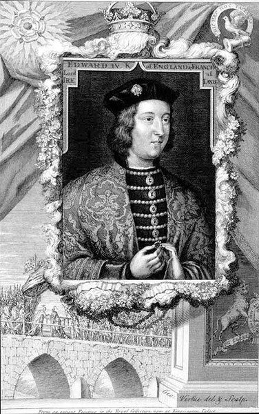 IV. Edward (1442-83) Anglia királya 1461-től, a Kensington-palotában készült portré után, a művész által metszett (metszet) alkotó: George Vertue