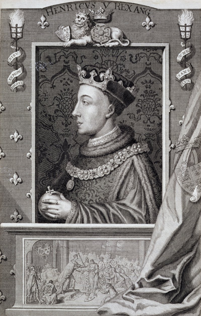 V. Henrik (1387-1422), a Kensington-palotában található festmény után. alkotó: George Vertue