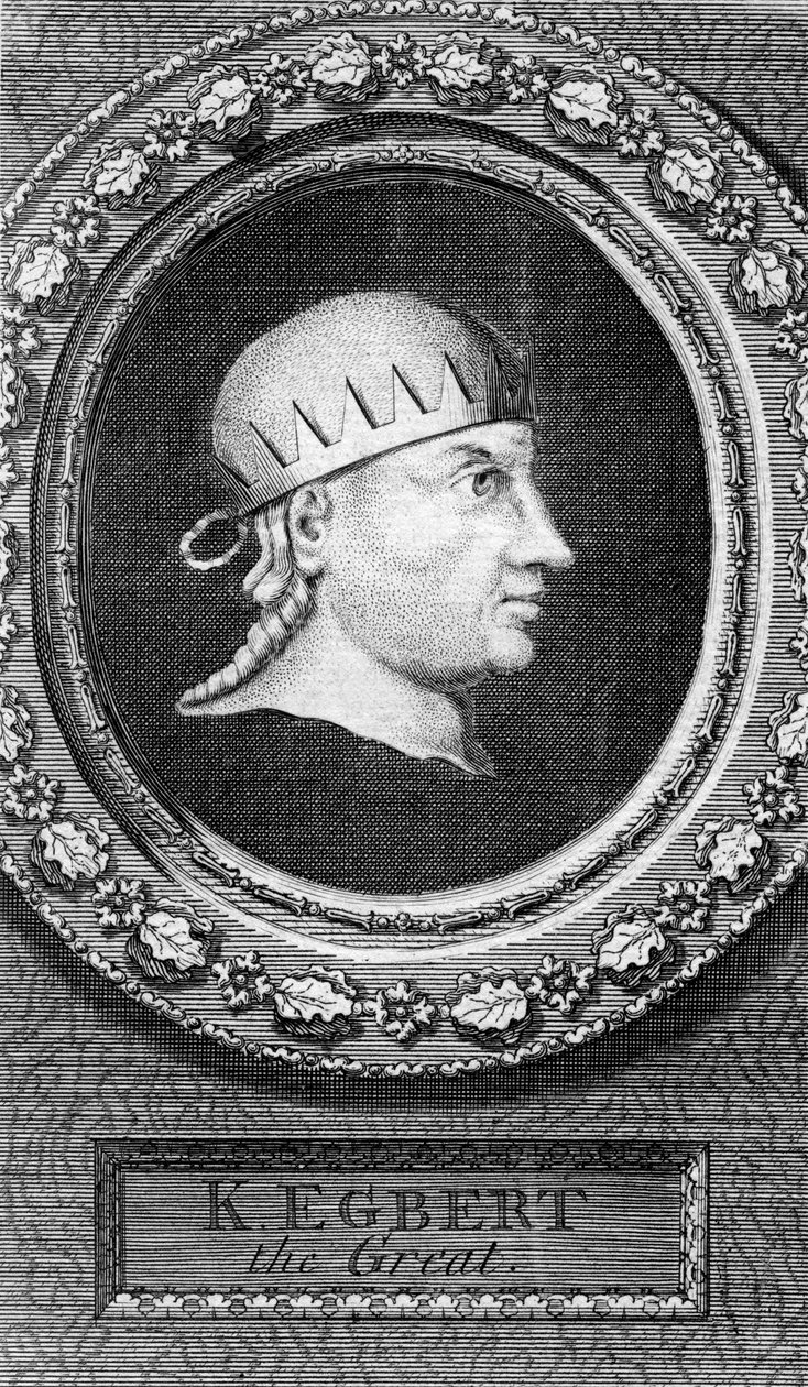 Wessexi Egbert király, egész Anglia első királya. alkotó: George Vertue