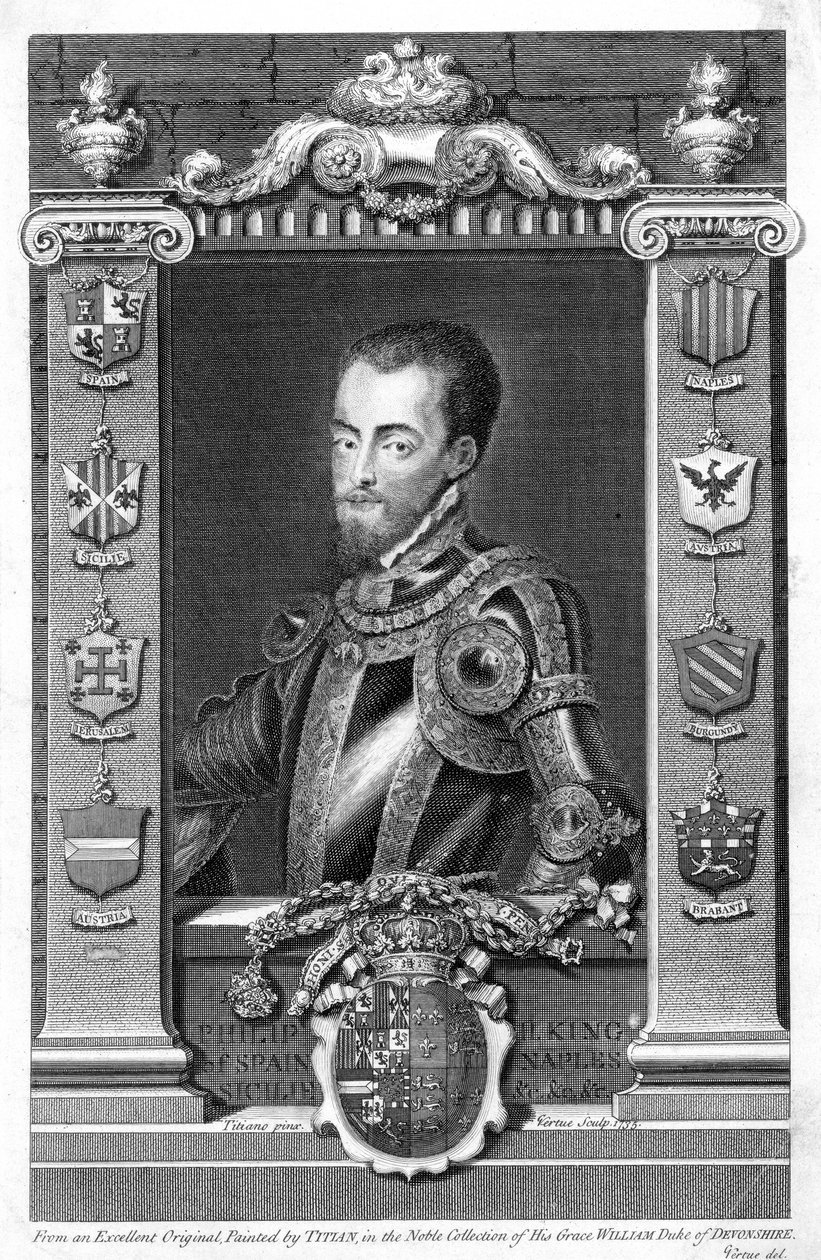 Fülöp, Spanyolország királya, 16. század, 1735 alkotó: George Vertue
