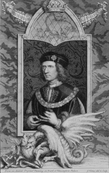 III. Richard (1452-85) Anglia királya 1483-tól, a Kensington-palotában készült portré után, a művész által metszett (metszet) alkotó: George Vertue