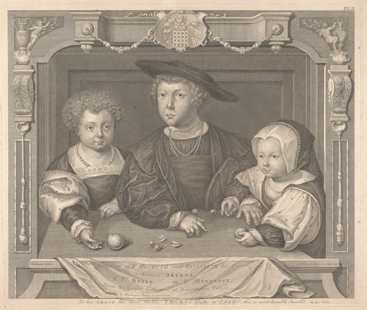 VII. Henrik és Erzsébet, királynőjének három gyermeke, Arthur herceg, Henrik herceg és Margit hercegnő alkotó: George Vertue
