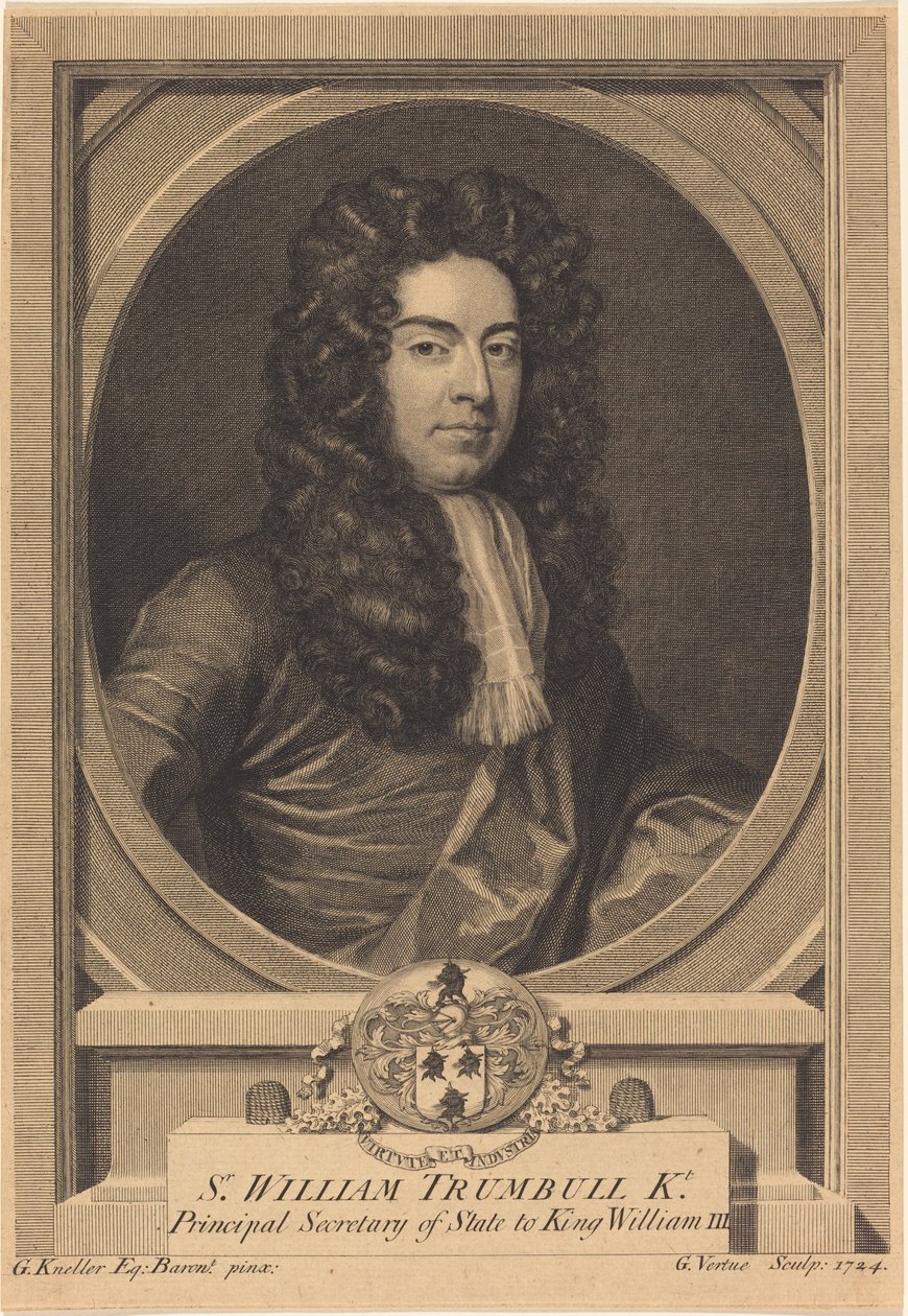 William Trumbull alkotó: George Vertue after Sir Godfrey Kneller