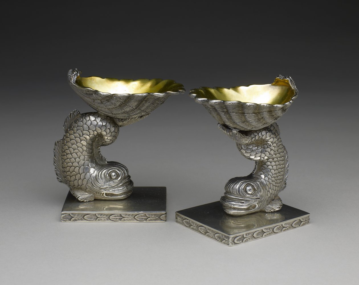 Sótál pár, c. 1843-1850 (ezüst és ezüst aranyozás) alkotó: George W. Stewart