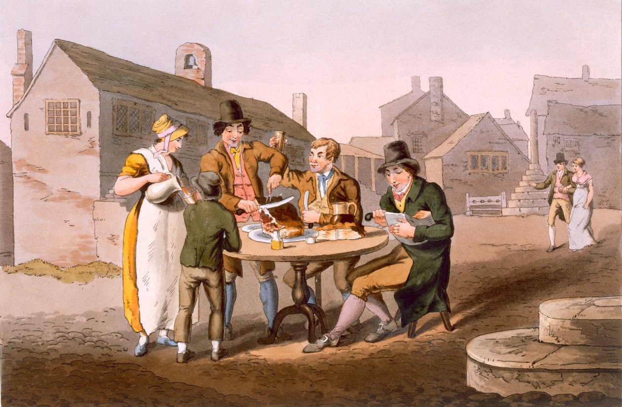 Szentivánéj, a "Yorkshire-i jelmez"-ből, Robert Havell (1769-1832) metszetében, 1814 alkotó: George Walker