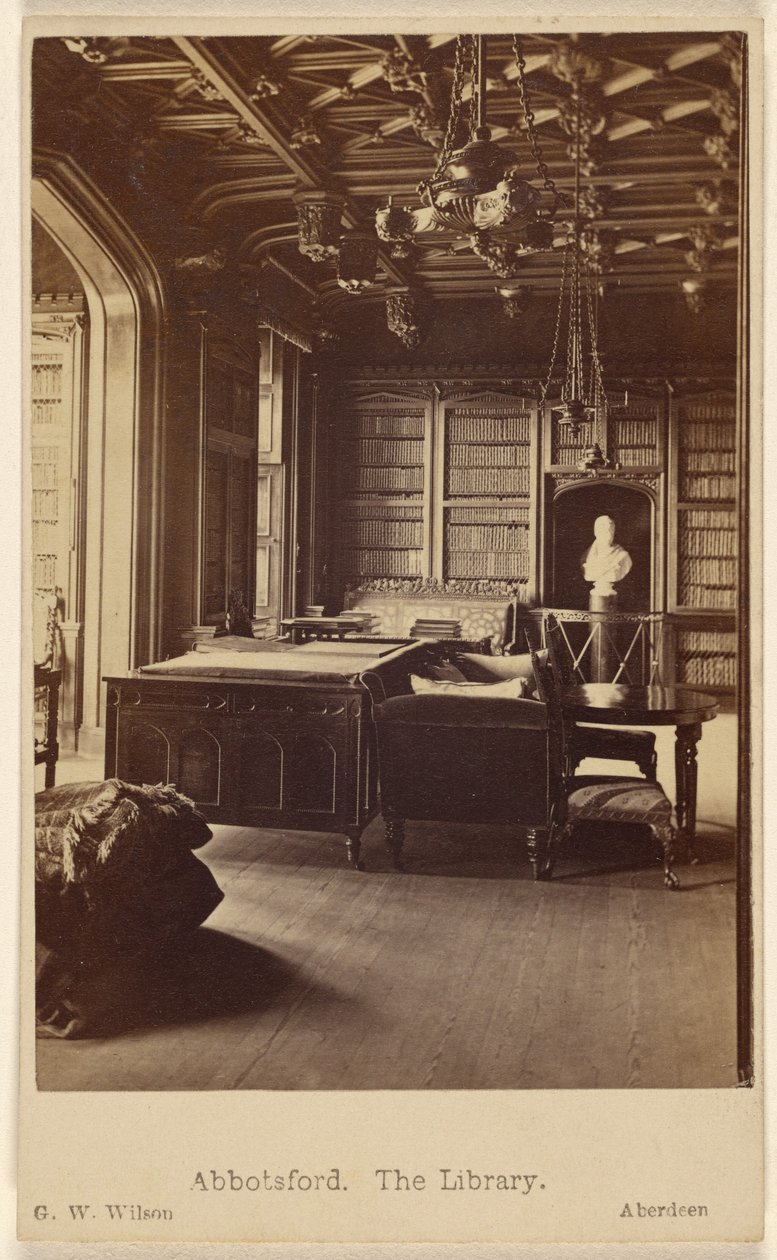 Abbotsford. A könyvtár. alkotó: George Washington Wilson