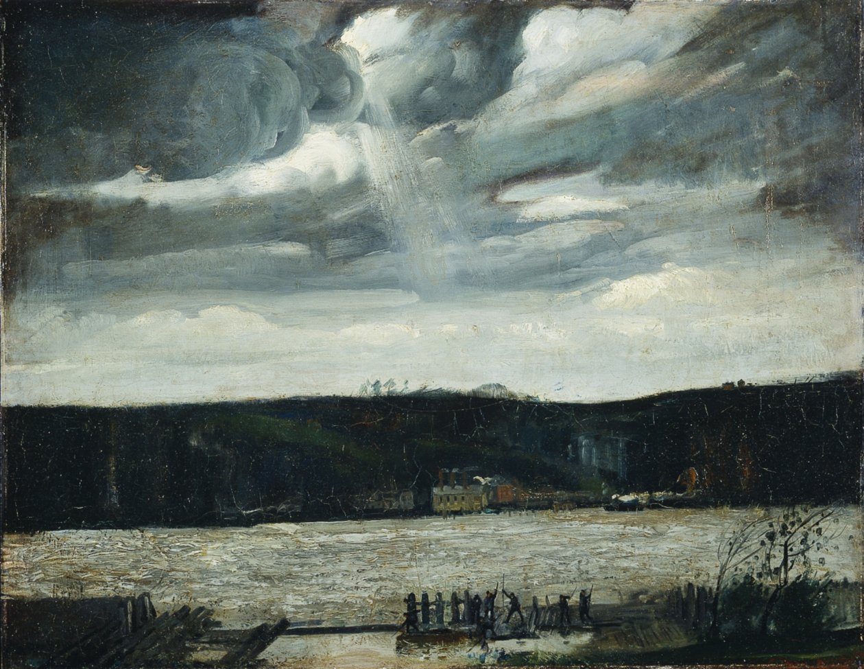 Borús nap (Hudson folyó: közeledő zivatar) alkotó: George Wesley Bellows
