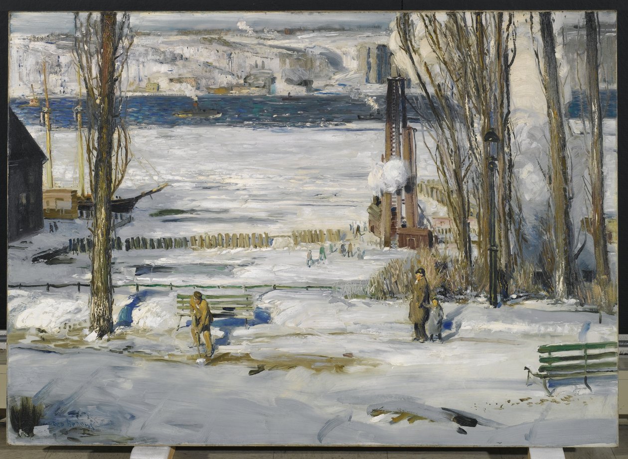 Reggeli hó – Hudson folyó, 1910 alkotó: George Wesley Bellows