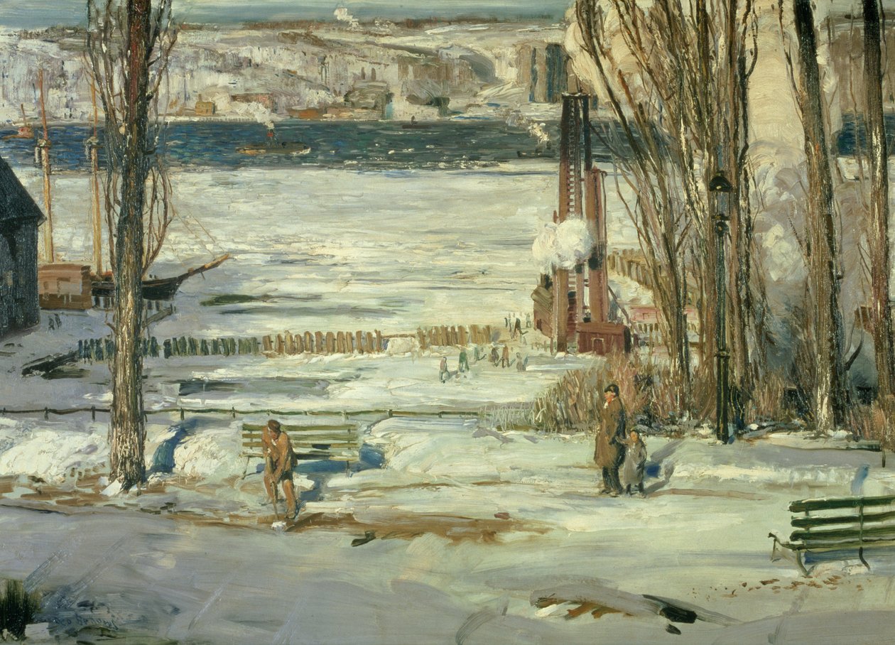 Reggeli hó – Hudson folyó, 1910 alkotó: George Wesley Bellows