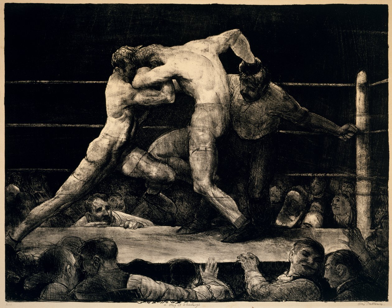 Egy szarvas a Sharkeysben, 1917 alkotó: George Wesley Bellows