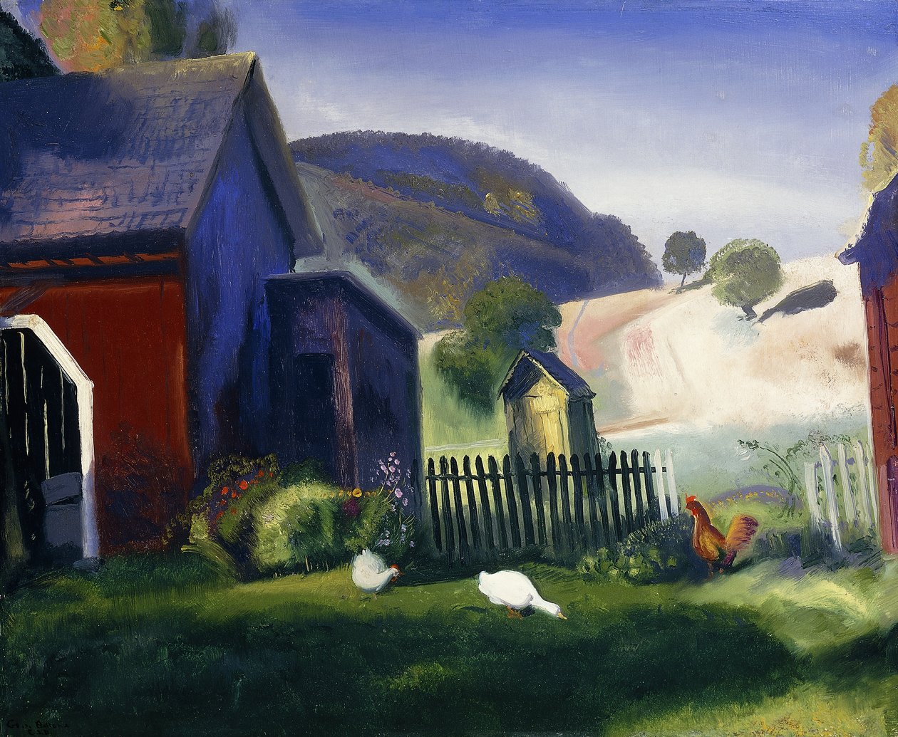 Barnyard és csirkék, 1924 alkotó: George Wesley Bellows