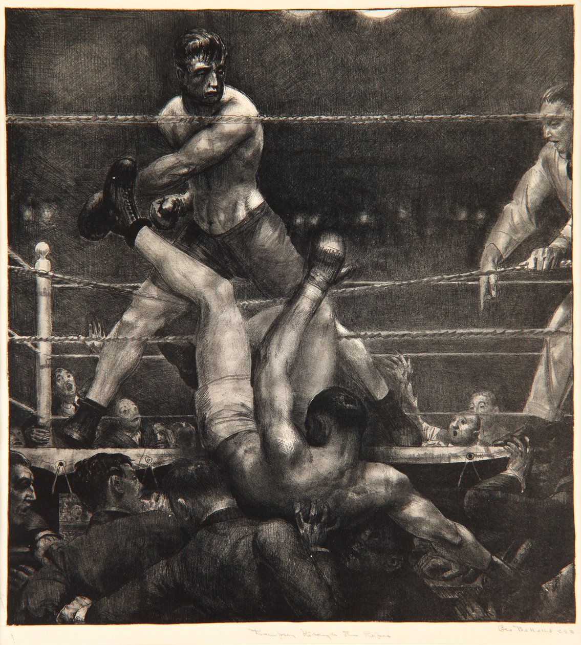 Dempsey a kötélen át, 1923-24 alkotó: George Wesley Bellows