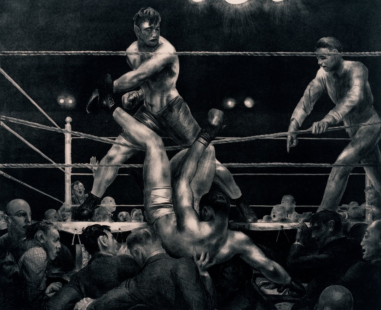 Dempsey és Firpo, 1923-24 alkotó: George Wesley Bellows