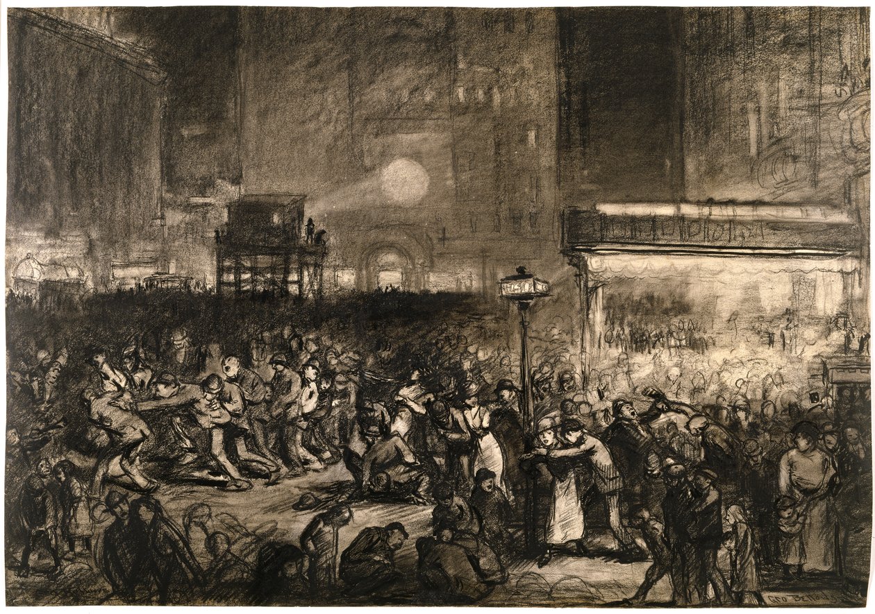Választások éjszakája Times Square alkotó: George Wesley Bellows