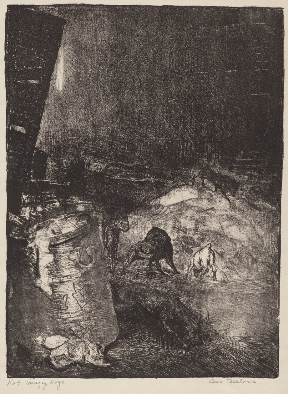 Éhes kutyák, második kő, 1916. alkotó: George Wesley Bellows