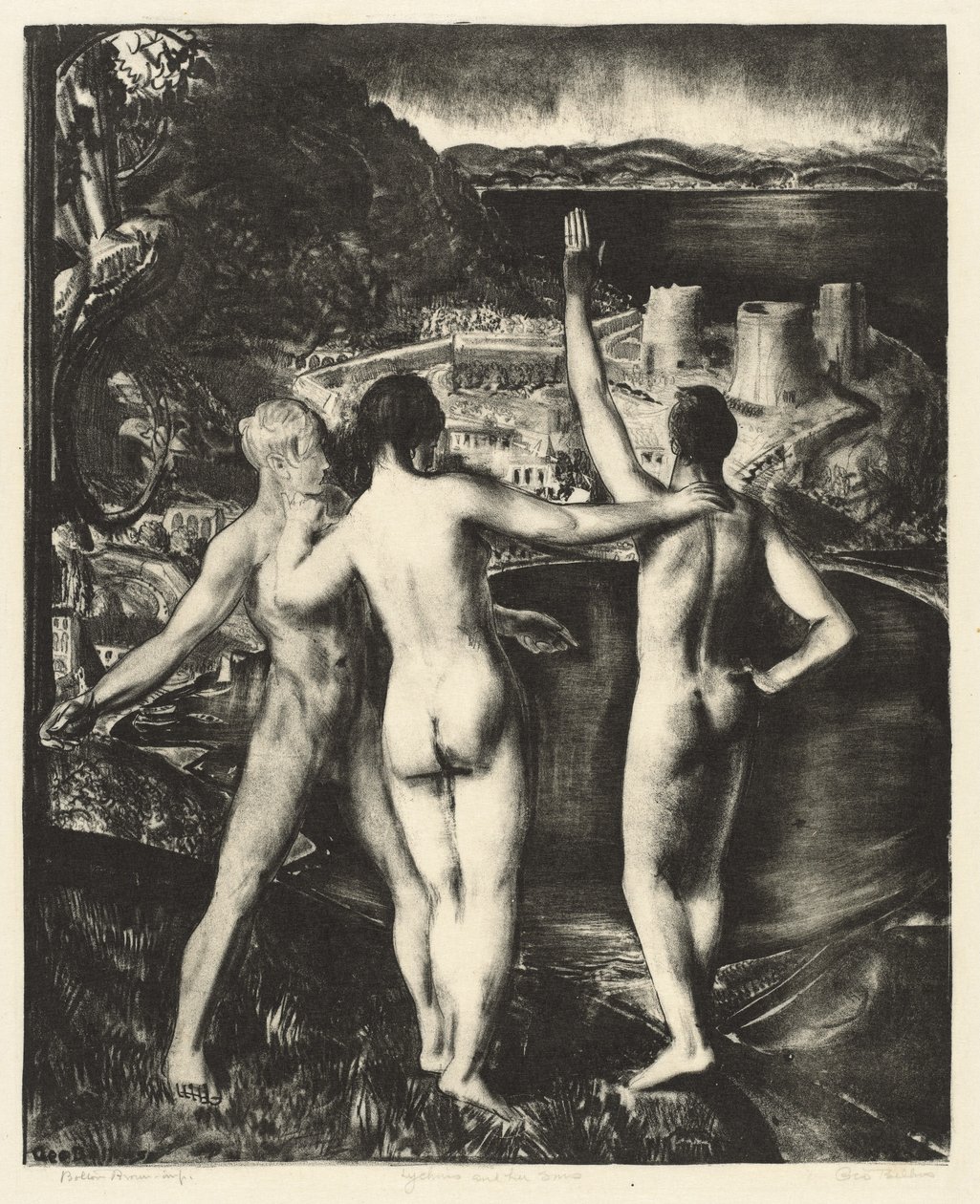Lychnis és fiai, 1923. alkotó: George Wesley Bellows