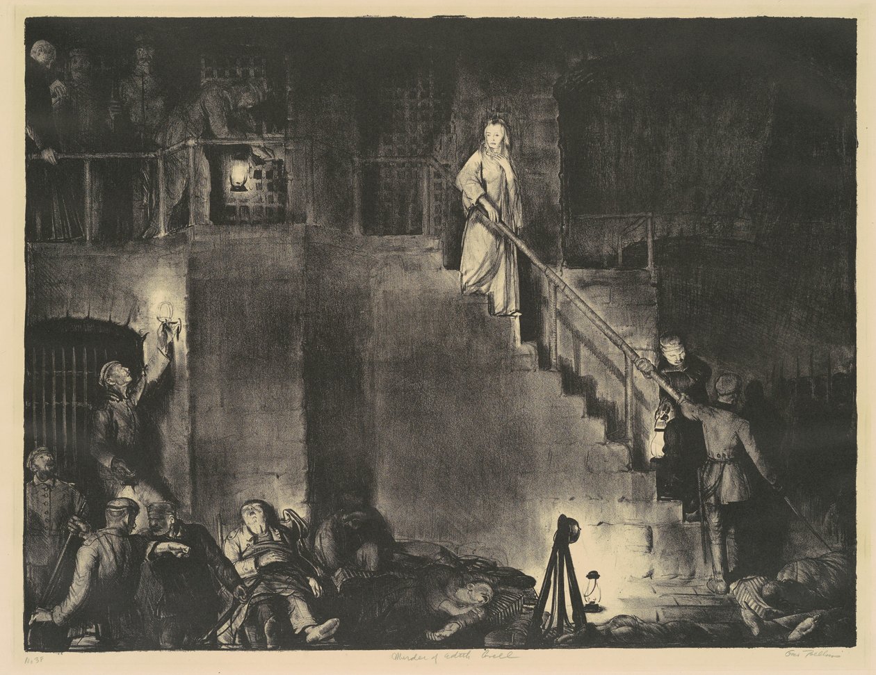 Edith Cavell meggyilkolása alkotó: George Wesley Bellows