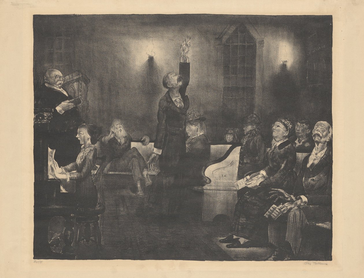 Imagyűlés, második kő, 1916. alkotó: George Wesley Bellows