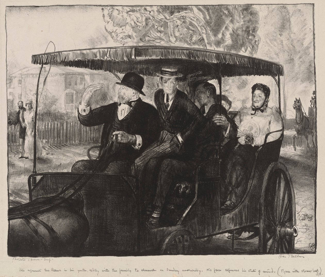 Vasárnap, templomba járás: Emlékek egy vasárnap reggelről az Ohio állambeli Columbusban, 1897 alkotó: George Wesley Bellows