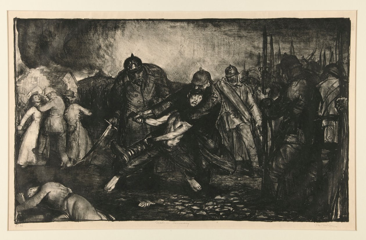 Az ellenség megérkezik, vagy a németek megérkeznek a háború sorozatból alkotó: George Wesley Bellows
