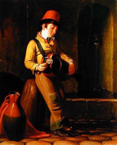 Savoyard zenész, 1836 körül (olaj, tábla) alkotó: George Whiting Flagg