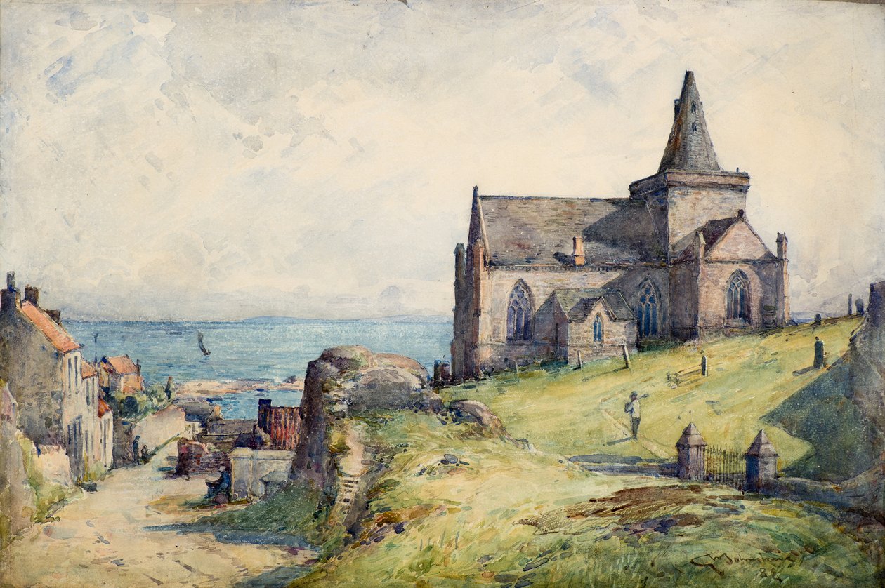 St Monance, 1883 körül (akvarell) alkotó: George Whitton Johnstone