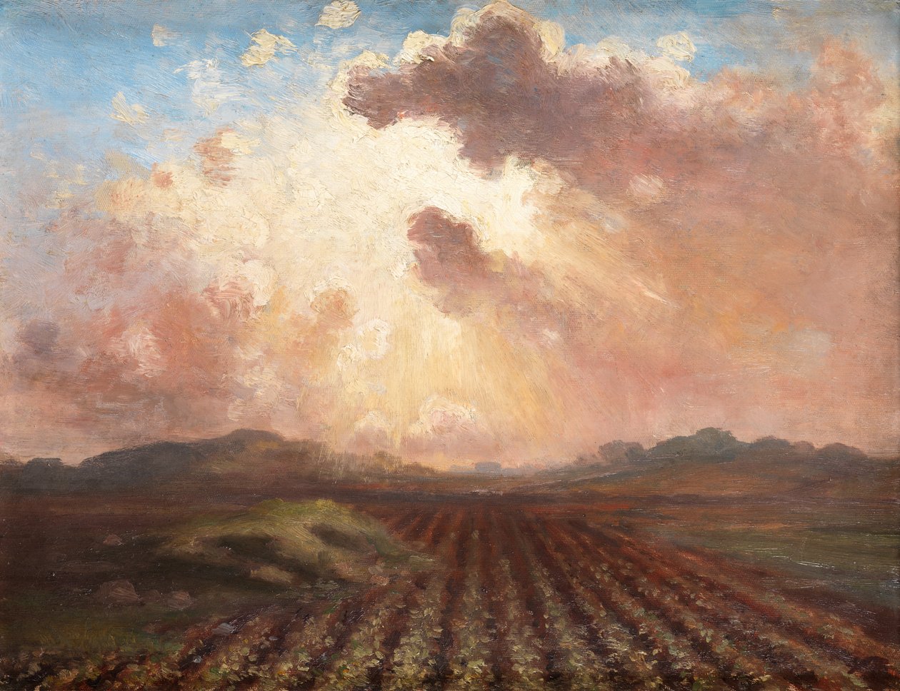 Este a mezőn (olaj, vászon) alkotó: George William Russell