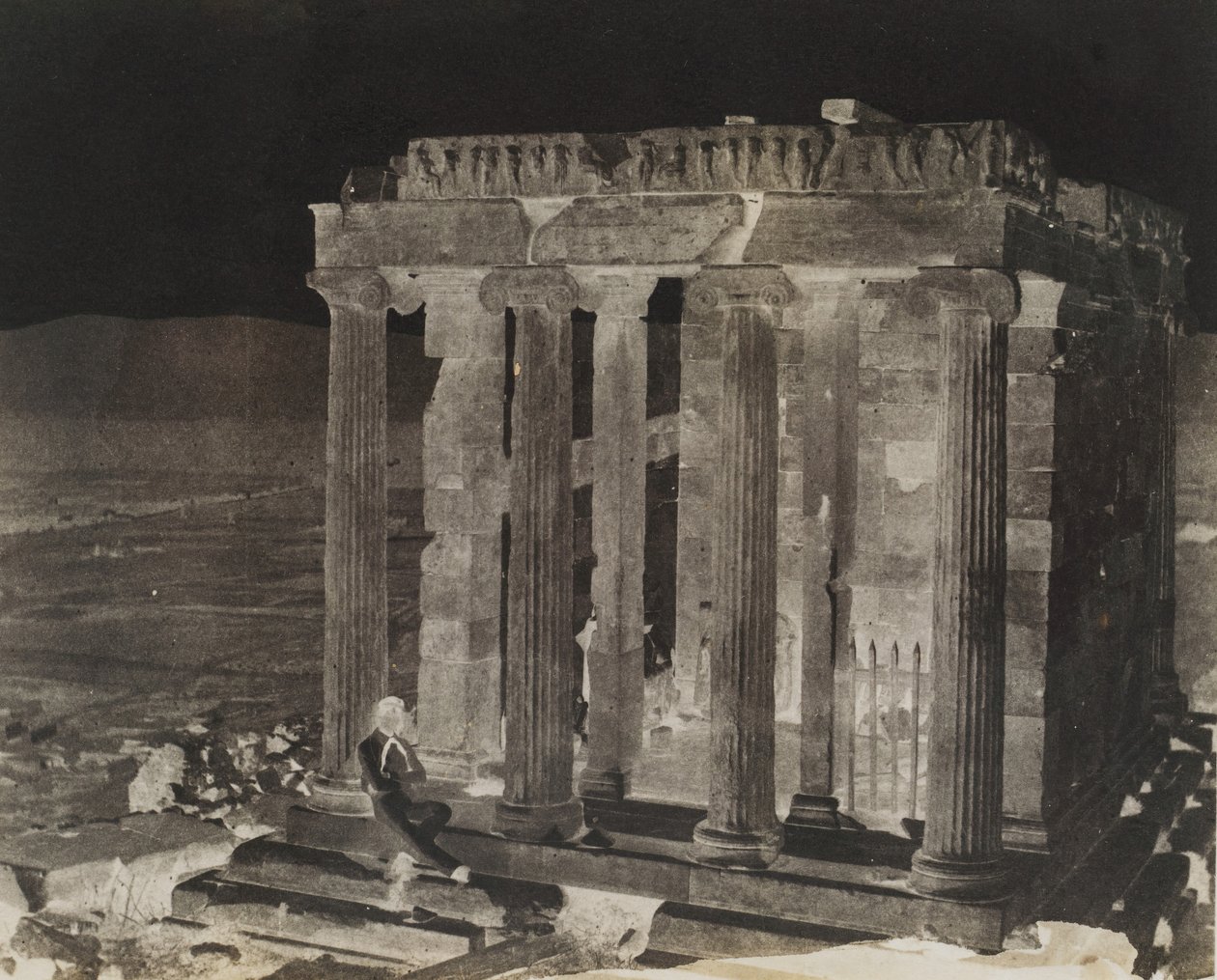 A Szárnytalan Győzelem temploma, nemrégiben restaurálva, 1848. alkotó: George Wilson Bridges