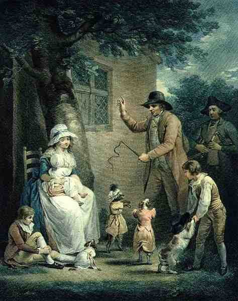 Táncoló kutyák, Thomas Gaugain (1748-1812) metszete, kocsma. szerző: T. Philipe, 1796 (stipple-metszet) (125548-as pár) alkotó: George after Morland
