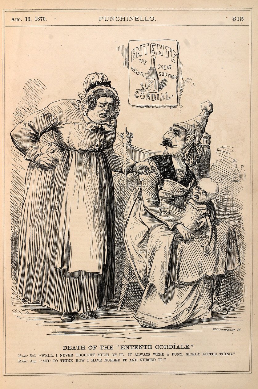 Az "Entente Cordiale" halála, 1870 (fametszet) alkotó: George and Hammar, George Wevill