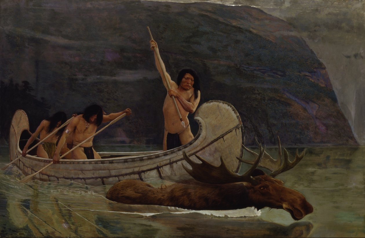 A jávorszarvas üldözése, 1888. alkotó: George de Forest Brush
