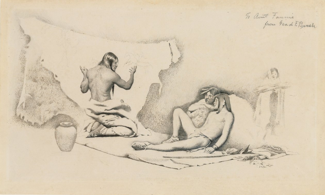 Tanulmány a Képíró történetéhez, 1884 körül (ceruza és tinta papíron) alkotó: George de Forest Brush or Brusch