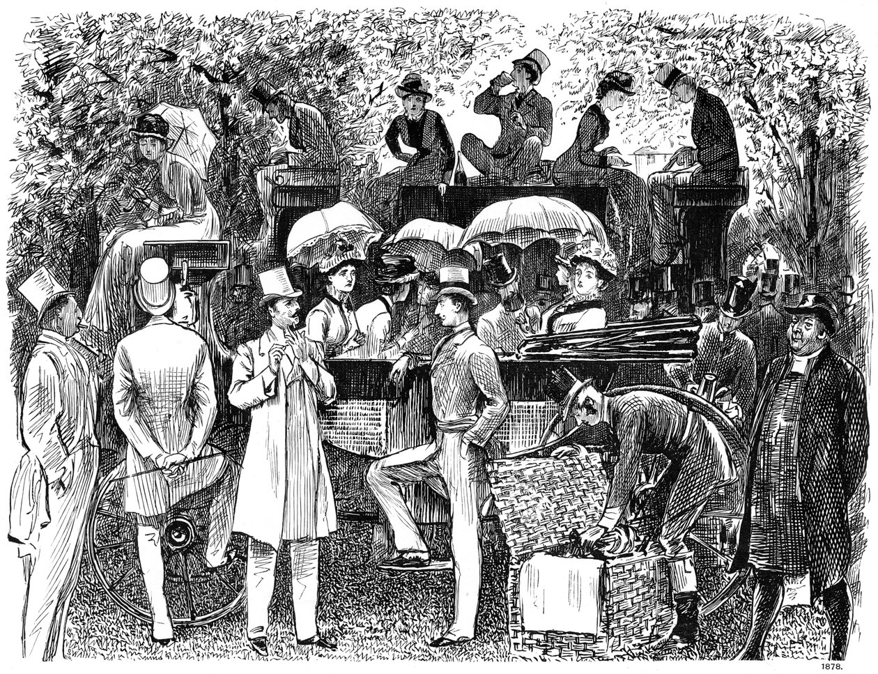 Emlékezés a Lords Cricket Ground Eton vs Harrow-ra, 1878 1891 alkotó: George du Maurier