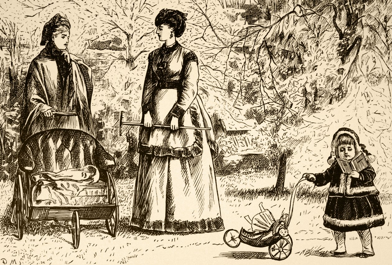 Egy rajzfilm „Öröklés vagy vizionista?” címmel. Illusztrálta: George du Maurier (1834-1896) francia-brit karikaturista és író alkotó: George du Maurier